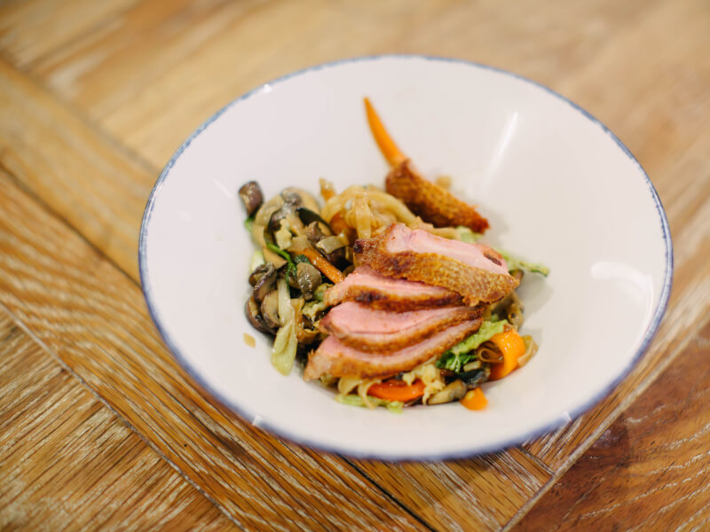 Homemade dish from cooking class
